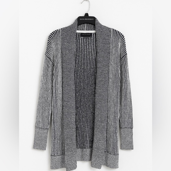 Tahari Sweaters - Tahari Navy & White Striped Open Front Cardigan XS Work Weekend Casual Layering